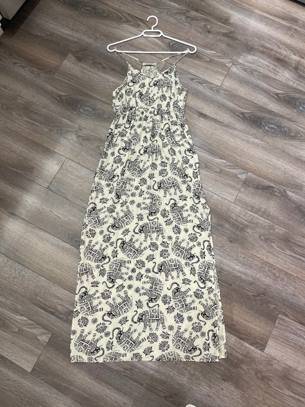 Bear Dance Elephant Print Maxi Dress Size Small Boho Festival Lightweight